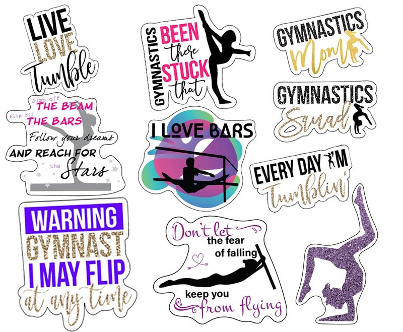Leann Michael Gymnastics Stickers - Perfect Gymnastics Gifts for Girls, Anywhere You Need Decals, Laptop & Water Bottle Stickers, Waterproof Durable 100% Vinyl - Image 1